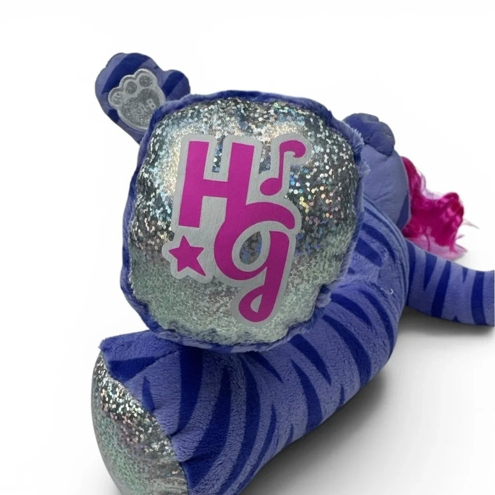 Build-A-Bear Honey Girls Teegan Purple Tiger Cat Pink Hair 18